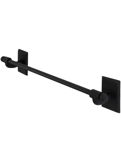 18 inch Wrought-Steel Towel Bar with Providence Rosettes in Matte Black.